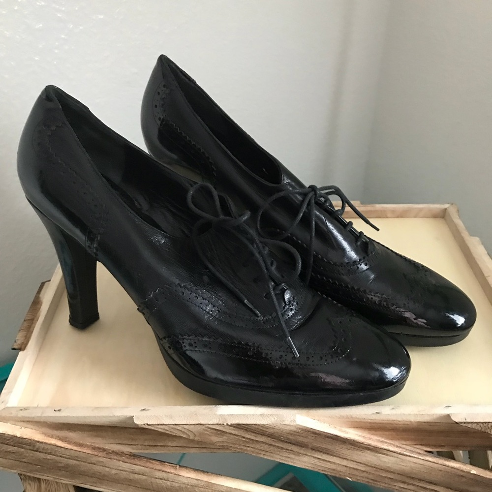 Via Spiga Black Patent Pumps Size 9.5